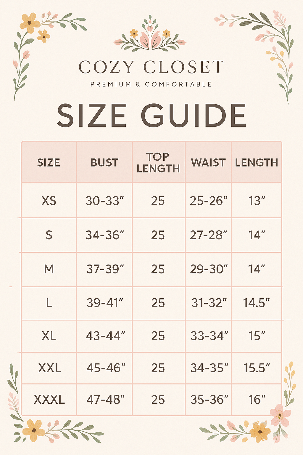 Size Chart