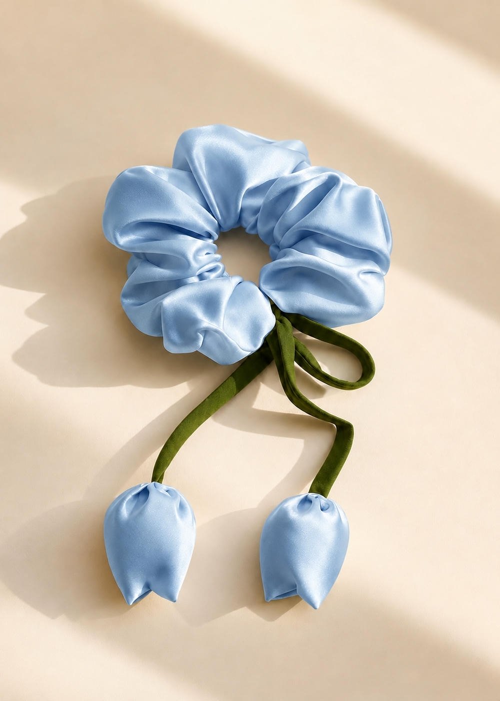 Deep Sky Blue Tulip Scrunchie